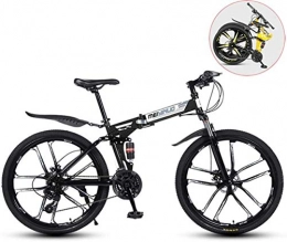 Ceiling Pendant Folding Mountain Bike Adult-bcycles BMX Mens Mountain Bike, Folding 26 Inches Carbon Steel Bicycles, Double Shock Variable Speed Adult Bicycle, Apply To 160-185cm Tall ( Color : Black , Size : 26 in (24 speed) )