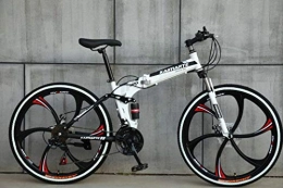 ATC Bike ADULT BIKE 21 SPEED 26" MTB ALUMINIUM FOLDING FRAME FULL SUSPENSION BICYCLE (White)
