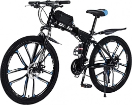 ASEDF Bike Adult Folding Bike, 26-inch Wheels, 27-Speed Drivetrain, Rear Carry Rack, Kids Hardtail Mountain Bike for Boys Carrying Bag, Multiple Colors black