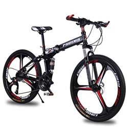 Allround Helmets Folding Mountain Bike Adult Folding Mountain Bike, 26 Inch MTB Bicycle 24 / 27Speed Folding Outroad Bicycles Double Shock-Absorbing Disc Brake Folding Mountain Bike Male and Female Student Bicycle D, 26in24Speed