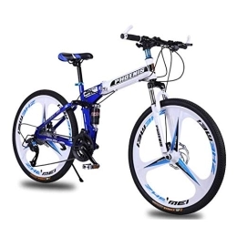 Allround Helmets Folding Mountain Bike Adult Folding Mountain Bike, 26 Inch MTB Bicycle 24 / 27Speed Folding Outroad Bicycles Double Shock-Absorbing Disc Brake Folding Mountain Bike Male and Female Student Bicycle E, 26in27Speed