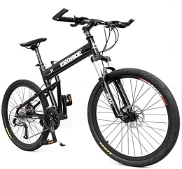 Aoyo Folding Mountain Bike Adult Kids Mountain Bikes, Aluminum Full Suspension Frame Hardtail Mountain Bike, Folding Mountain Bicycle, Adjustable Seat, Black, 29 Inch 30 Speed, (Color : Black, Size : 26 Inch 30 Speed)