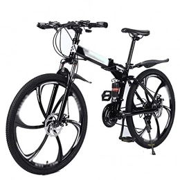 COUYY Folding Mountain Bike Adult Mountain Bike, Bicycle High Carbon Steel Double Disc Brake Folding MTB Student Bicycle Men And Women Outdoor Bikes, 24speed