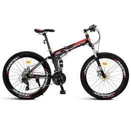 DYB Folding Mountain Bike Adult Mountain BikesMountain Folding Bicycle, 26" Double Disc Brakes Fast Folding Mountain Bike 21 Speed Double Shock Absorption High Carbon Steel Frame Male And Female Students Bicycle