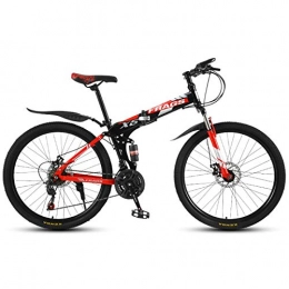 Allround Helmets Bike Adults Men and Women Folding Mountain Bike, 24 / 26 Inch Steel frame MTB Bicycle with Mechanical disc brake 51-8 Siamese finger dial 21 / 24 / 27 Speed Outdoor Bicycle D, 24 inch 27 speed