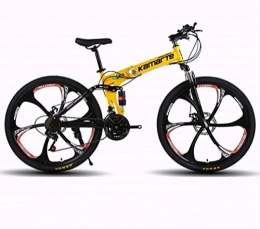AI-QX Bike AI-QX Bicycle, 26 Inch Mountain Bike, Foldable, Shimano Shifting, Front And Rear Mechanical Disc Brakes, 160Cm-195Cm, 15KG, Mountain Road / Highway, BMX, Yellow, 24Speed