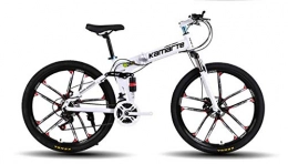 AI-QX Bike AI-QX BMX Bike, 26 Inch Mountain Bike, Foldable, Shimano Shifting, Front And Rear Mechanical Disc Brakes, Integrated Wheel, 15KG, Male And Female, White, 24Speed