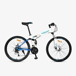DYB Bike All Terrain Mountain Bike, Mountain Bike, 26" Double Disc Brake High Carbon Steel Frame Mountain Bike 24 Speed Front And Rear Double Shock Absorption Students Fast Folding Bicycle