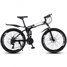 Allamp Bike Allamp Outdoor sports Folding Mountain Bike 21 Speed Mountain Bike 26 Inches Dual Suspension Bicycle And Double Disc Brake (Color : Black)