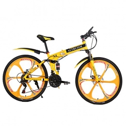 Altruism Folding Mountain Bike Altruism 26-inch Mountain Bike For Men And Women With Front And Rear Disc Brake, X9, yellow