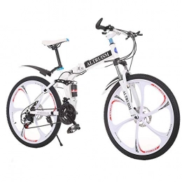 Altruism Bike ALTRUISM Mountain Bikes 26 Inch Folding Bicycle 21 Speed Mens Bike With Disc Brakes Bikes For Womens (White)