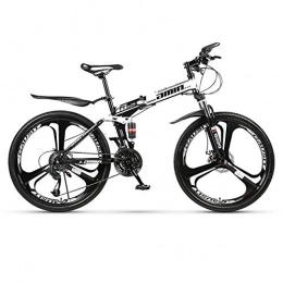 AMAIRS Bike AMAIRS Folding Mountain Bike, 26" Three-Knife Integrated Hub 30 Variable Speed Double Shock Absorber Lockable Front Fork Suitable for Adult Road Commuting, 2 White