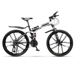 Amimilili Folding Mountain Bike Amimilili Men's And Women's Road Bicycles, 21-speed 26-inch Bicycles, Adult-only, High Carbon Steel Frame, Road Bicycle Racing, Double Disc Brake Bicycles, Black