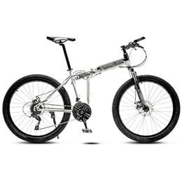 Aoyo Folding Mountain Bike Aoyo Folding Mountain Bike Double Shock-absorbing Bicycle Student Variable Speed Off-road Racing(Color:21-speed 24 inch-White)