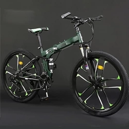 ASUMUI Bike ASUMUI Mountain Bike 24 / 26 Inch Adult Folding Off-road 24 / 27 Variable Speed Male and Female Student Bicycle (green 27)