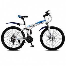 AUKLM Folding Mountain Bike AUKLM Comfort Bikes Aerobic exercise 26 Inches Foldable Mountain Bike, Lightweight Road Bicycle, With Hard Steel Frame, 21 Variable Speed With Disc Brakes, Damping Mountain Bicycle