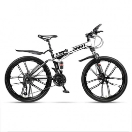 AUTOKS Bike AUTOKS 26 Inch Mountain Bikes, Folding High Carbon Steel FrameVariable Speed Double Shock Absorption Foldable Bicycle