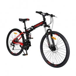 AUTOKS Folding Mountain Bike AUTOKS 26" Mountain Bicycle, 24 Speed Ront And Rear Shock Absorption Folding Mountain Bike Double Disc Brake Soft Tail Frame Bicycle Adult Off-Road Vehicle