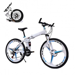 BaiHogi Folding Mountain Bike BaiHogi Professional Racing Bike, Adult MTB Foldable Bicycle, Folding Bike, Folding Mountain Bike, Folding Outroad Bicycles, 21 * 24 * 27 * 30-Speed, 24 * 26-inch Wheels Outdoor Bicycle