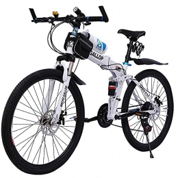 BaiHogi Folding Mountain Bike BaiHogi Professional Racing Bike, Folding Bike, Folding Mountain Bike, Adult MTB Foldable Bicycle, Folding Outroad Bicycles, 21 * 24 * 27 * 30-Speed, 24 * 26-inch Wheels Outdoor Bicycle