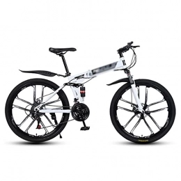 BaiHogi Folding Mountain Bike BaiHogi Professional Racing Bike, Folding Mountain Bike 21 Speed Bicycle 26 Inches Mens MTB Disc Brakes Bicycle for Adults Mens Womens / Yellow / 21 Speed (Color : White, Size : 24 Speed)