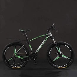 BWJL Folding Mountain Bike Bicycle 26 Inch 21 / 24 / 27 / 30 Speed Mountain Bikes, Hard Tail Mountain Bicycle, Lightweight Bicycle with Adjustable Seat Double Disc Brake, black green, 30 Speed