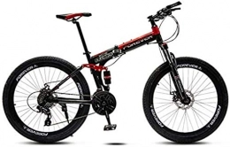 YANQ Bike Bicycles Mountain Bike, 26 inch Full Suspension Adults Children Bicycle, Hydraulic Disc Brake, Folding Bicycles Mountain, Red Spokes, 30 Speed