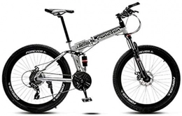 YANQ Bike Bicycles Mountain Bike, 26 inch Full Suspension Adults Children Bicycle, Hydraulic Disc Brake, Folding Bicycles Mountain, White Spokes, 27 Speed