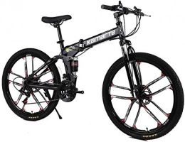 Bike Folding Mountain Bike Bike Aluminum Alloy Folding Frame Tires Hydraulic Brakes Bicicleta Mountain Woman 21 / 24 / 27speed(10 Knife Wheel) 0725 (Color : 26 Inch, Size : 27 speed)
