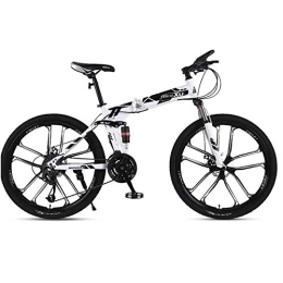 Bike Folding Mountain Bike Bike Folding Mountain Adult Off-road Variable Speed Racing Car Men And Women Student Bicycle 26 Inch 21 Speed Dust-proof Rear Shock Front And Rear Dual Disc Brakes White Black Blue Red