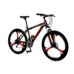 BLLXMX Three-wheel 67-inch Complete Shock Absorber Foldable Mountain Bike 24-speed Gearbox, Bicycle Mountain Bike Foldable Frame, With 27-inch Large Wheels, Stable Shock Absorption Performance, Red