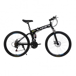 BLTR Convenient 21 speed mountain bike cheap adult spoke wheel mountain bicycle folding mountain bike 24/26 inch bicycle (Color : 26 inch black)