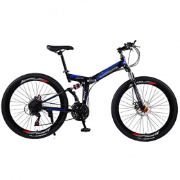 Allround Helmets Folding Mountain Bike CAdult Men Women Folding Mountain Bike, 24 * 26in Folding MTB Outroad Bicycles 51-8# Siamese finger dial 21 * 24 * 27 Speed High carbon steel frame with Mechanical disc brake A, 24in21Speed