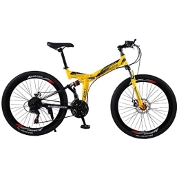 Allround Helmets Folding Mountain Bike CAdult Men Women Folding Mountain Bike, 24 * 26in Folding MTB Outroad Bicycles 51-8# Siamese finger dial 21 * 24 * 27 Speed High carbon steel frame with Mechanical disc brake B, 24in27Speed