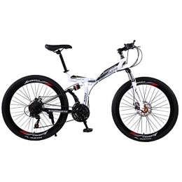 Allround Helmets Bike CAdult Men Women Folding Mountain Bike, 24 * 26in Folding MTB Outroad Bicycles 51-8# Siamese finger dial 21 * 24 * 27 Speed High carbon steel frame with Mechanical disc brake C, 24in24Speed