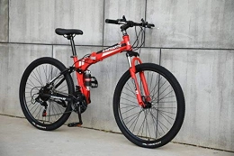 CDFC Folding Mountain Bike CDFC Foldable Sports / Mountain Bike 24 / 26 Inches Spoke Wheel, Red, 24stage_shift, 24inches