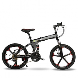 CEALEONE Bike-to-Go Folding Bicycle - 20" Wheel,Rear Hydraulic Shock Suspension, Foldable Pedals, Aluminum Alloy Bike Frame,Black,27speed