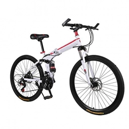 CEALEONE Folding Mountain Bike CEALEONE Bike-to-Go Folding Bicycle - 20" Wheel, Rear Hydraulic Shock Suspension, Foldable Pedals, Aluminum Alloy Bike Frame, White