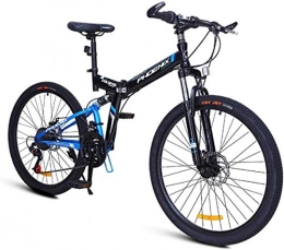Ceiling Pendant Folding Mountain Bike Ceiling Pendant Adult-bcycles BMX Mountain Bicycle, 24" 26" Folding Bike Front And Rear Double Shock Absorber Bicycle, 24 Speed Adult Dual Disc Brake Mountain Bike (Color : Blue, Size : 24 inches)