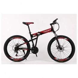 CENPEN Folding Mountain Bike CENPEN Outdoor sports Folding Mountain Bike 2130 Speeds Bicycle Fork Suspension MTB Foldable Frame 26" Wheels with Dual Disc Brakes (Color : Red, Size : 24 Speed)