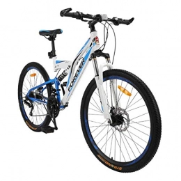 WZB Bike Cheapest Folding 26" Wheel Mountain Bike, 24 Speed Small 16" Steel Frame, Unisex, City Commuter Bicycles, White, 26