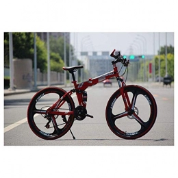 Chenbz Folding Mountain Bike Chenbz Outdoor sports Mountain Bike 26 Inches 3 Spoke Wheels Full Suspension Folding Bike 2130 Speeds MTB Bicycle with Dual Disc Brakes (Color : Red, Size : 30 Speed)