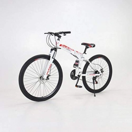 CHERRIESU Bike CHERRIESU Foldable Mountain Bike for Adult Men and Women, Mountain Sport Bike, Mountain Bike with 24 Shift Stages, 26 Inches with Spoke Wheel, B