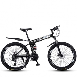 CJH Offroad,Outdoors Sport,Variable Speed,Folding Variable Speed 26 inch Mountain Bike, 21-24 - 27 Speeds Lightweight High-Carbon Steel Frame Bikes, Dual Disc Brake Bicycle,Black,24Speed