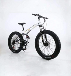 Cloth-YG Bike Cloth-YG FoldingFat Tire Mens Mountain Bike, 17-Inch Double Disc Brake / High-Carbon Steel Frame Bikes, 7-27 Speed, 26 inch Wheels, Off-Road Beach Snowmobile Bicycle, C, 7 speed