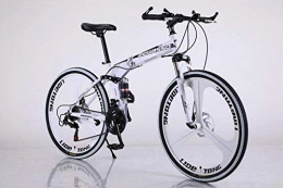BLTR Bike Convenient Foldable Ultra-Lightweight Mountain Bike 4-Variable Speeds Dual Brake Folding Bicycle For Student Man And Women Adult Bike (Color : White 3 blade, Size : 21)