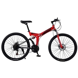 COUYY Folding Mountain Bike COUYY Bicycle Steel 21 / 24 / 27 Speed ​​Folding Mountain Bike Double Disc Brake Variable Speed ​​Racing Bike, 24 speed, 26 inches