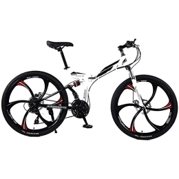 COUYY Folding Mountain Bike COUYY Foldable bicycle 24 / 26 inch steel 21 / 24 / 27 variable speed bicycle double disc brake road bike bicycle mountain bike, 27speed, 26 inches