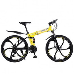 COUYY Folding Mountain Bike COUYY Mountain bike shock-absorbing bicycle 26 inch variable speed folding student bike adult bicycle mountain bike, 21 speed, 6 laps