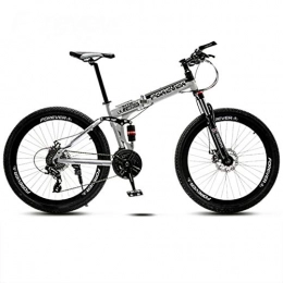 CPY-EX Bike CPY-EX Folding Mountain Bike 21 / 24 / 27 / 30 Speed Bicycle, Full Suspension MTB Foldable Frame 26", Spoke Wheels, B, 21